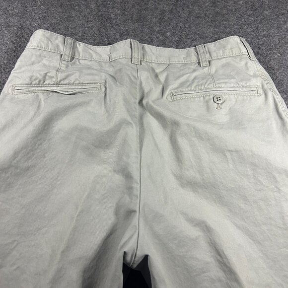 Cremieux Clinton Pants Men 32x32 Khaki Pleated 100% Cotton Trousers‎ Slacks - Picture 8 of 13